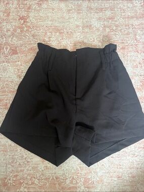 High-Waist Black Paperbag Women’s Shorts